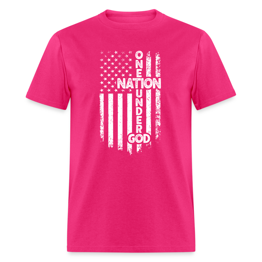 One Nation Under God T-Shirt - fuchsia