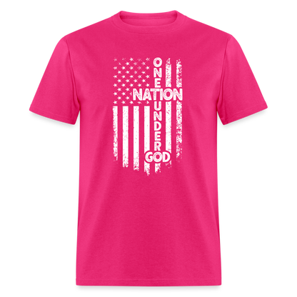 One Nation Under God T-Shirt - fuchsia