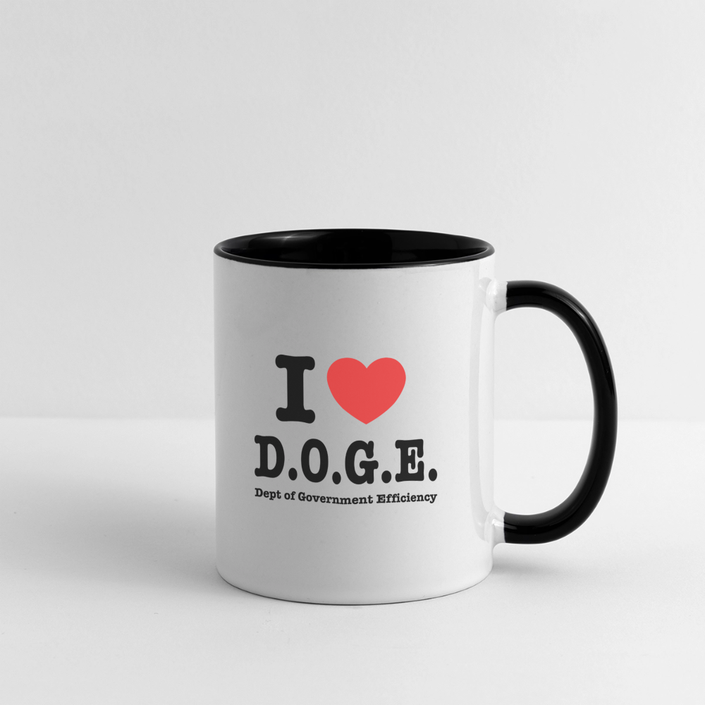 I Heart DOGE (Dept of Government Efficiency) Coffee Mug - white/black