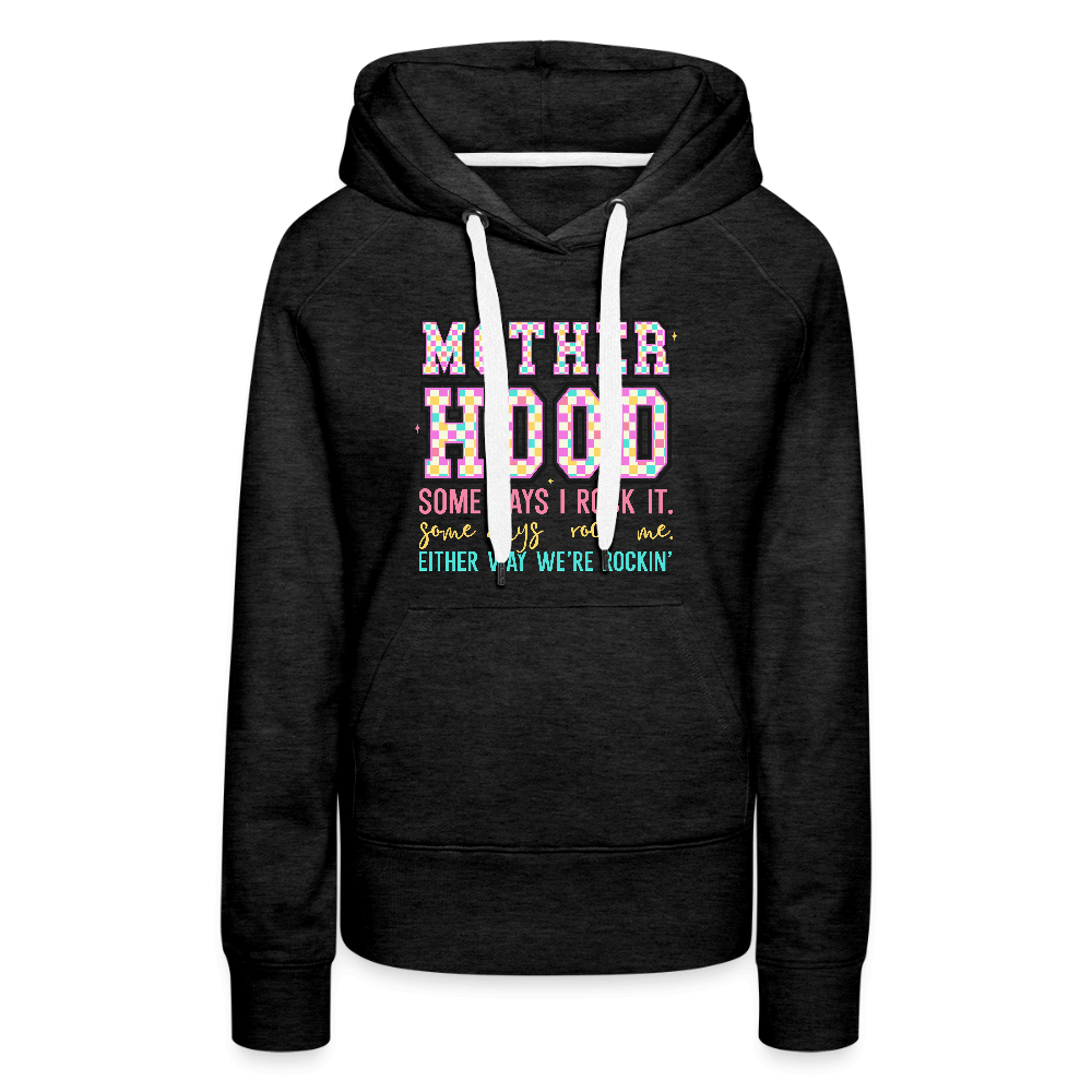Motherhood Rocking It Funny Women’s Hoodie - charcoal grey