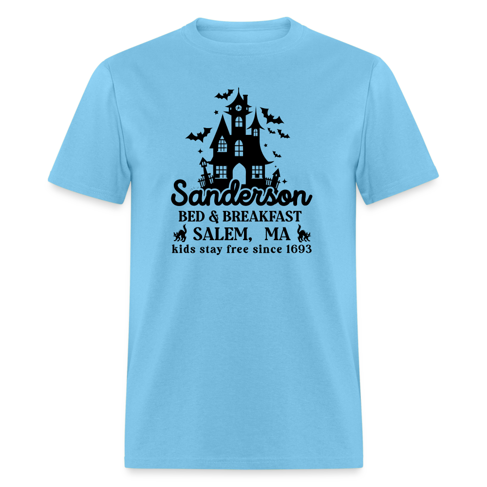 Sanderson Bed & Breakfast Salem MA T-Shirt (Halloween) - aquatic blue