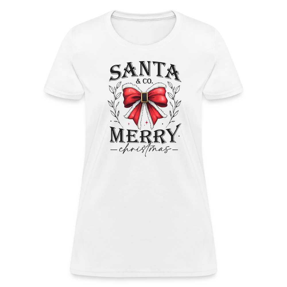 Merry Christmas Santa & Co Women's Contoured T-Shirt - white