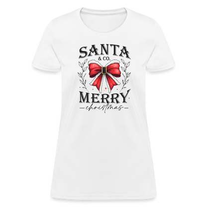 Merry Christmas Santa & Co Women's Contoured T-Shirt - white