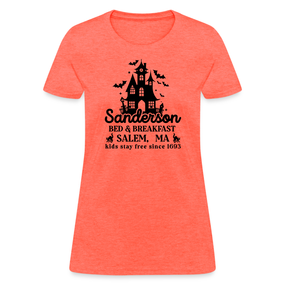 Sanderson Bed & Breakfast Salem MA Women's Contoured T-Shirt (Halloween) - heather coral