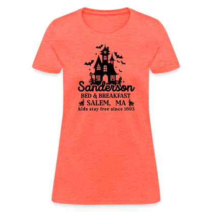 Sanderson Bed & Breakfast Salem MA Women's Contoured T-Shirt (Halloween) - heather coral