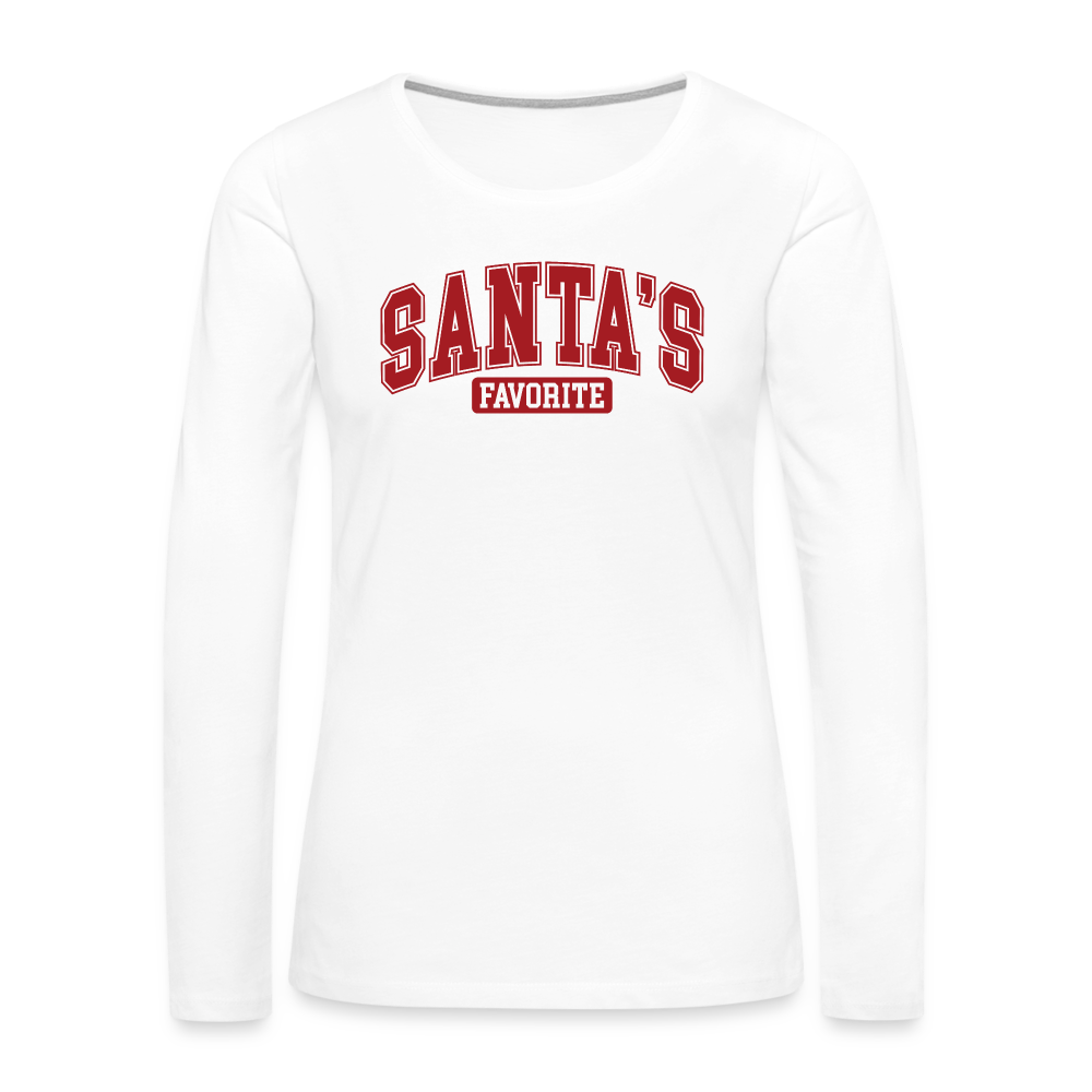 Santa's Favorite Women's Premium Long Sleeve T-Shirt - white