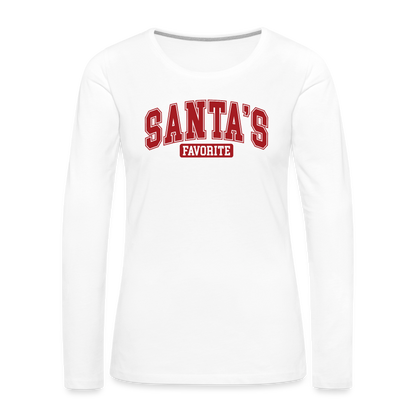 Santa's Favorite Women's Premium Long Sleeve T-Shirt - white