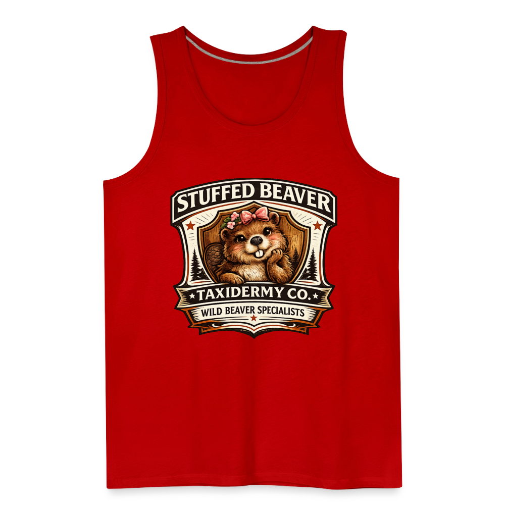Stuffed Beaver Taxidermy Funny Tank Top Color: Deep Navy