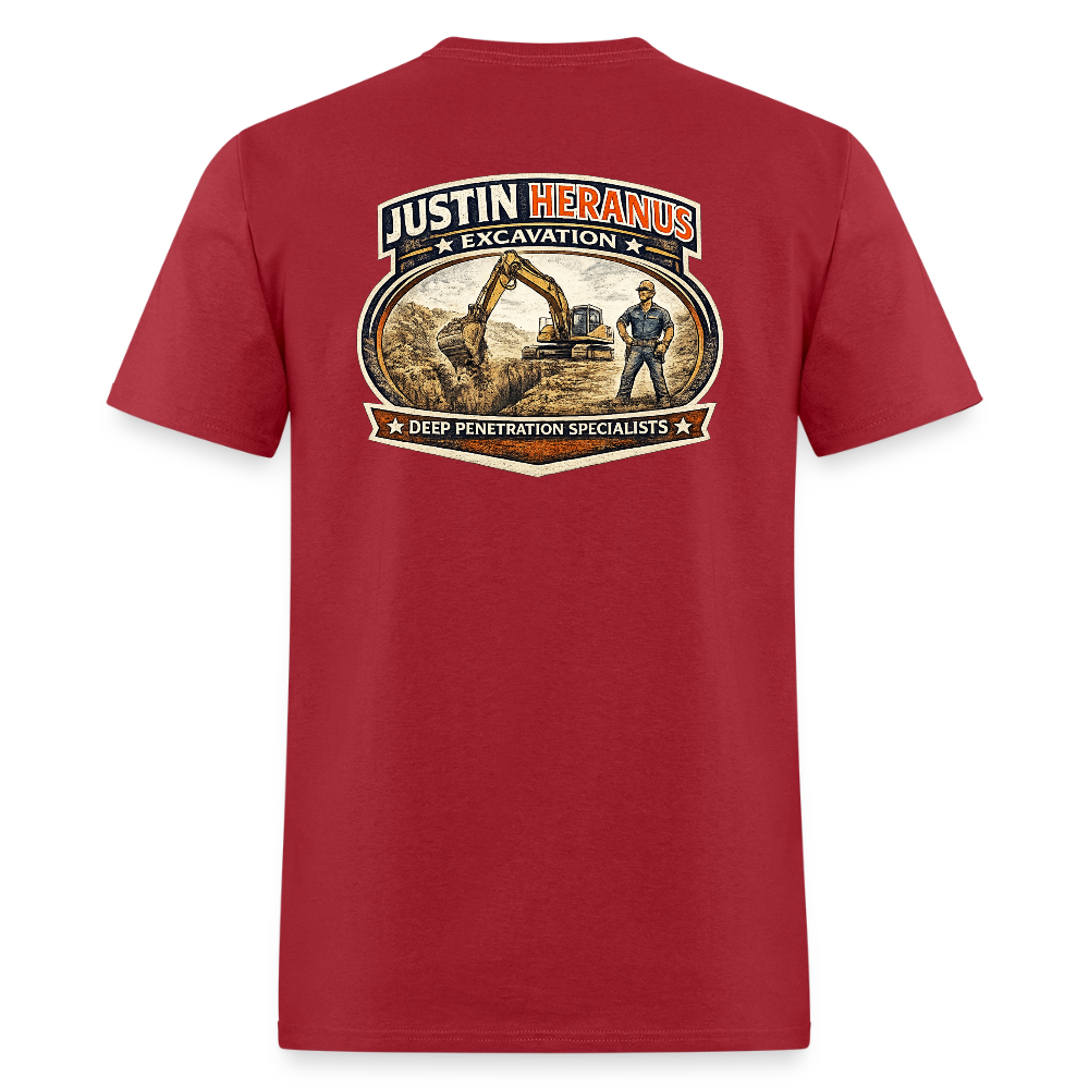 Justin Heranus Drilling Co Double-Sided Funny Humor Tee Color: safari