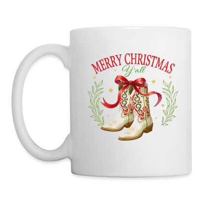 Merry Christmas Y'all Coffee Mug - white