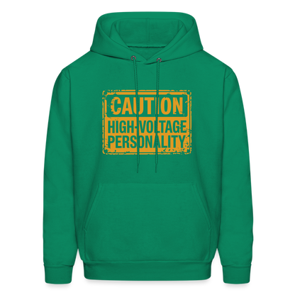 Caution High Voltage Personality Hoodie - kelly green