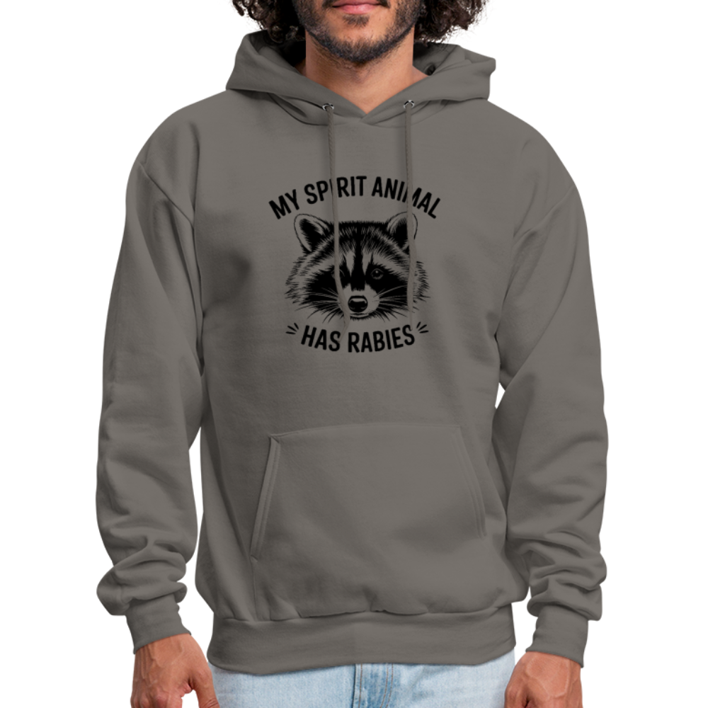 My Spirit Animal Has Rabies Hoodie - asphalt gray