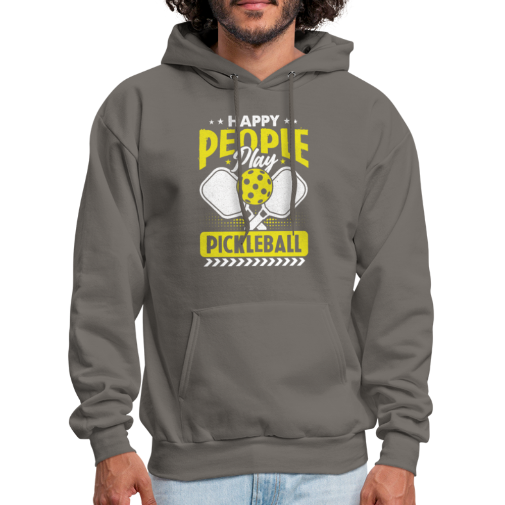 Happy People Play Pickleball Hoodie - asphalt gray