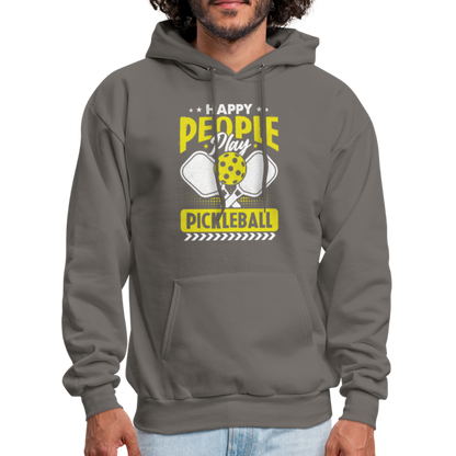 Happy People Play Pickleball Hoodie - asphalt gray