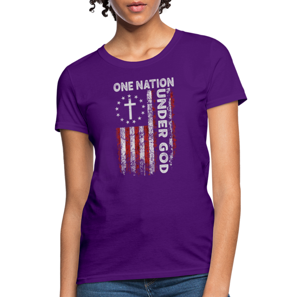 One Nation Under God Women's T-Shirt - purple