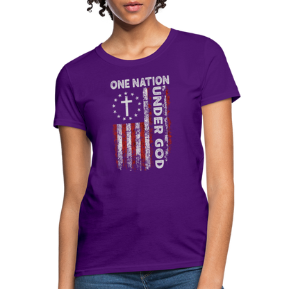 One Nation Under God Women's T-Shirt - purple