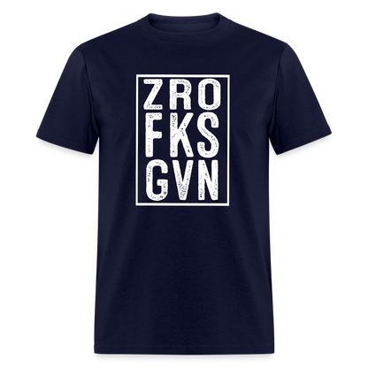 ZRO FKS GVN (Zero Fucks Given) T-Shirt - navy