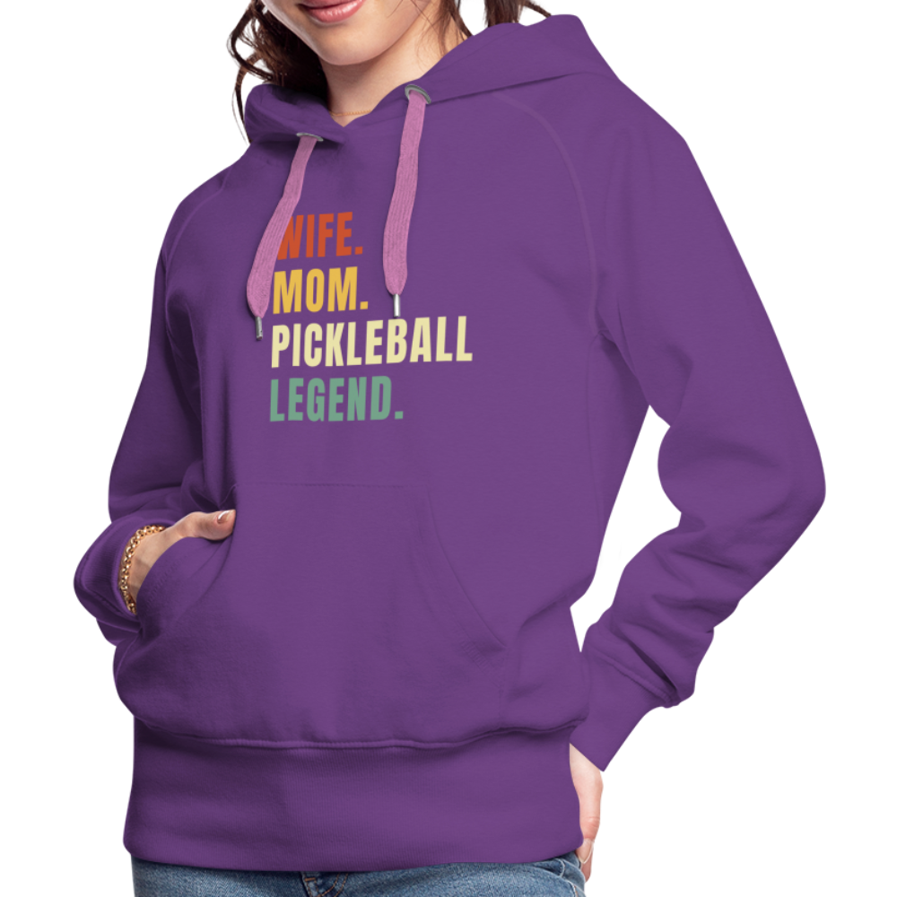 Wife Mom Pickleball Legend Women’s Premium Hoodie - purple 