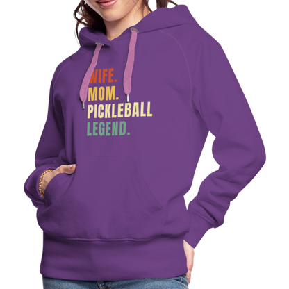 Wife Mom Pickleball Legend Women’s Premium Hoodie - purple 