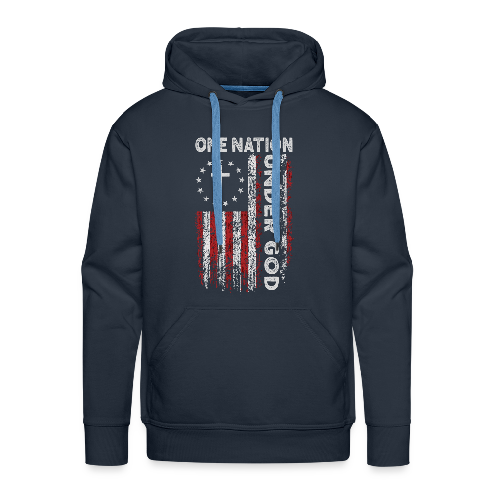 One Nation Under God Men’s Premium Hoodie - navy