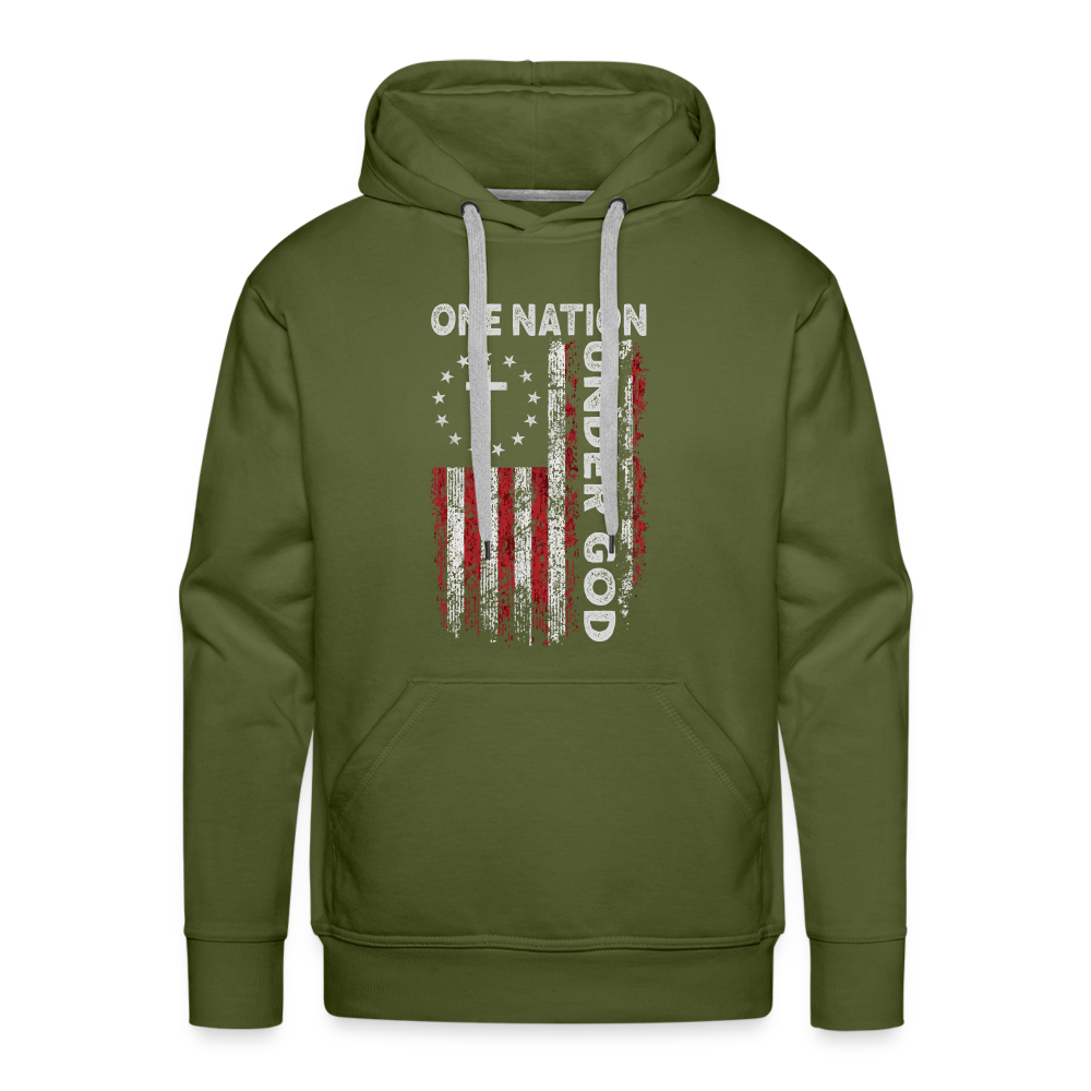 One Nation Under God Men’s Premium Hoodie - olive green