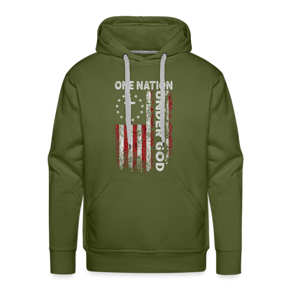 One Nation Under God Men’s Premium Hoodie - olive green