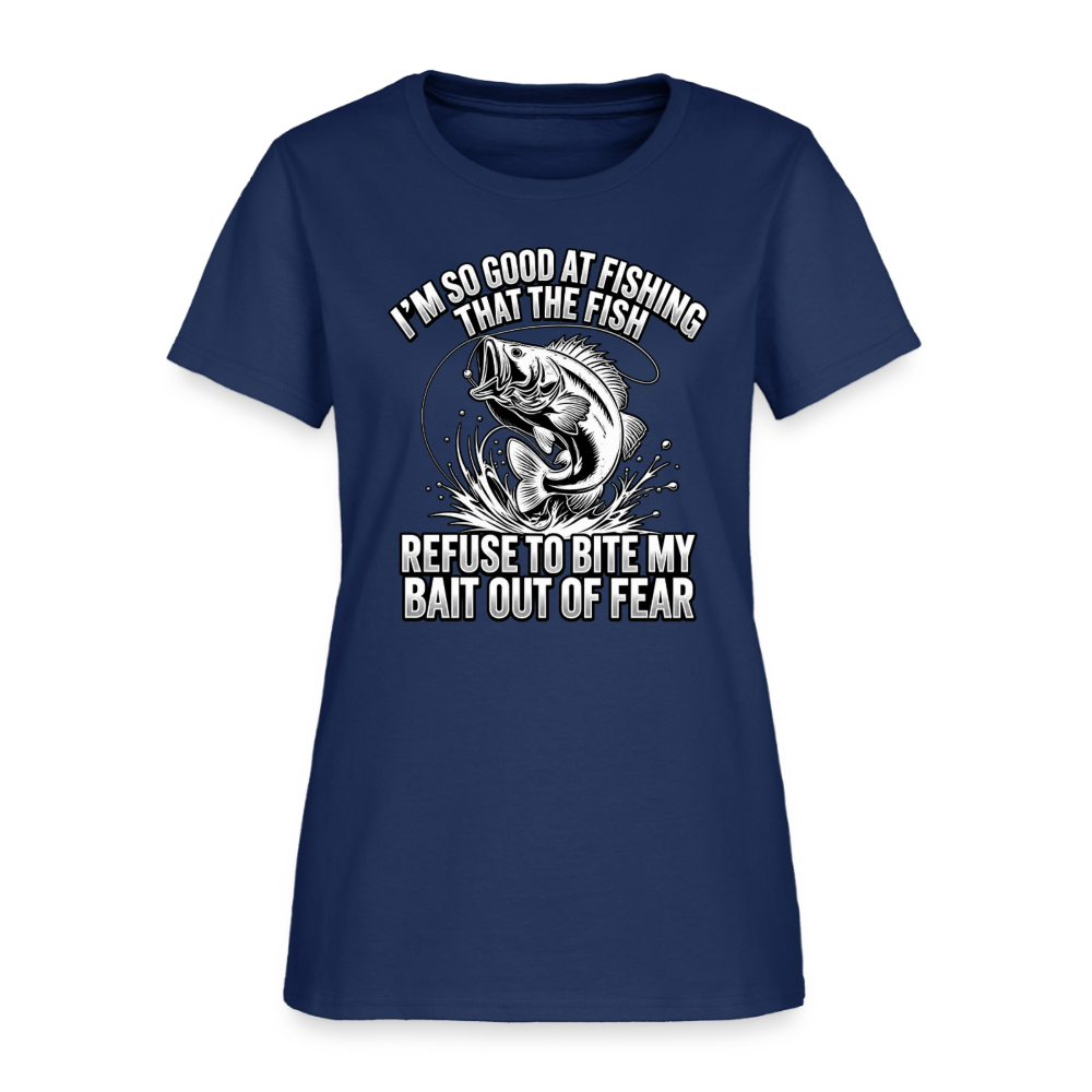 I’m So Good at Fishing the Fish Refuse to Bite Women’s T-Shirt -  blue dusk