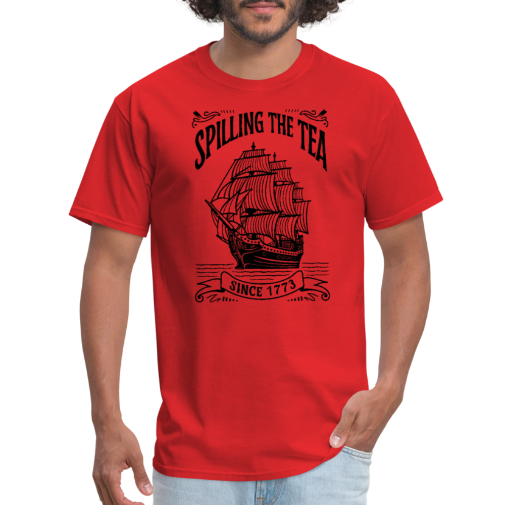 Spilling The Tea Sine 1773 T-Shirt - red