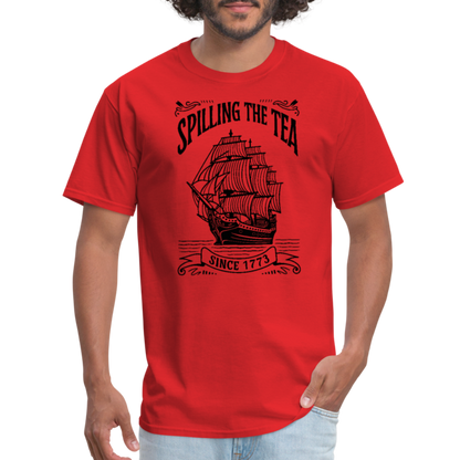 Spilling The Tea Sine 1773 T-Shirt - red