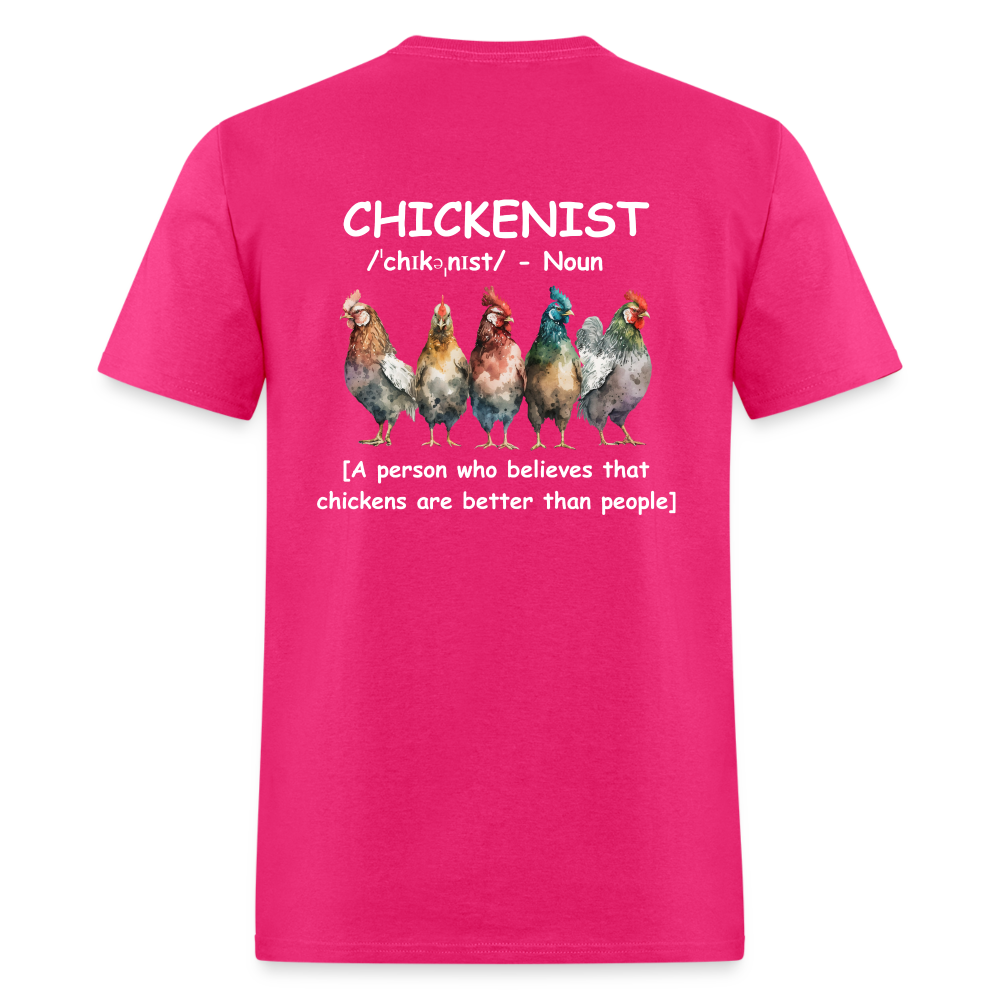 Chickenist T-Shirt (double sided print) - fuchsia