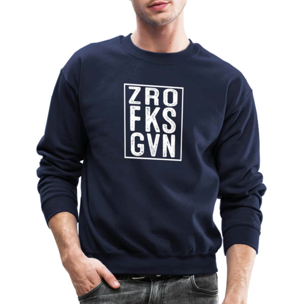 ZRO FKS GVN (Zero Fucks Given) Sweatshirt - navy