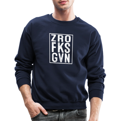 ZRO FKS GVN (Zero Fucks Given) Sweatshirt - navy