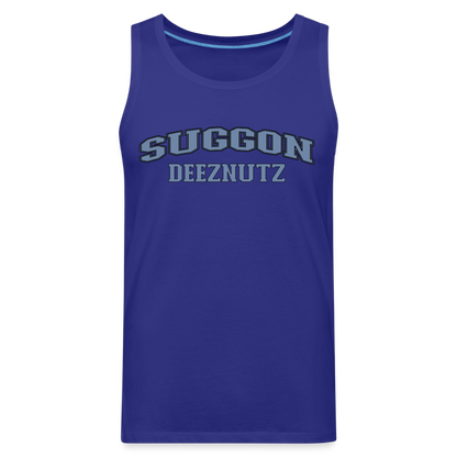 Suggon Deeznutz Tank Top (in Blue Ball Colors - Funny Sexual Humor) - royal blue