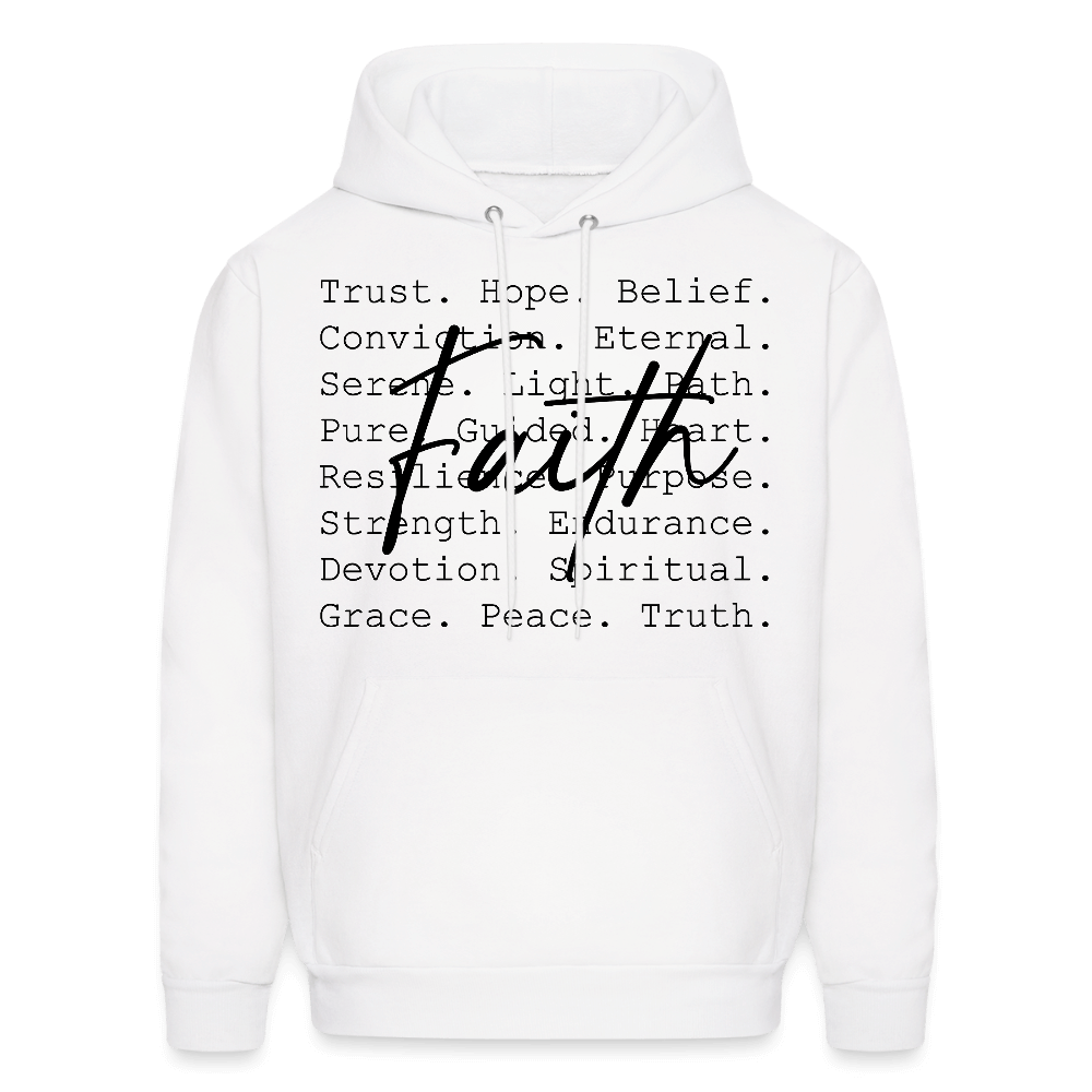 Faith Word Art Inspirational Hoodie - white
