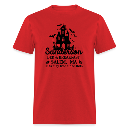 Sanderson Bed & Breakfast Salem MA T-Shirt (Halloween) - red