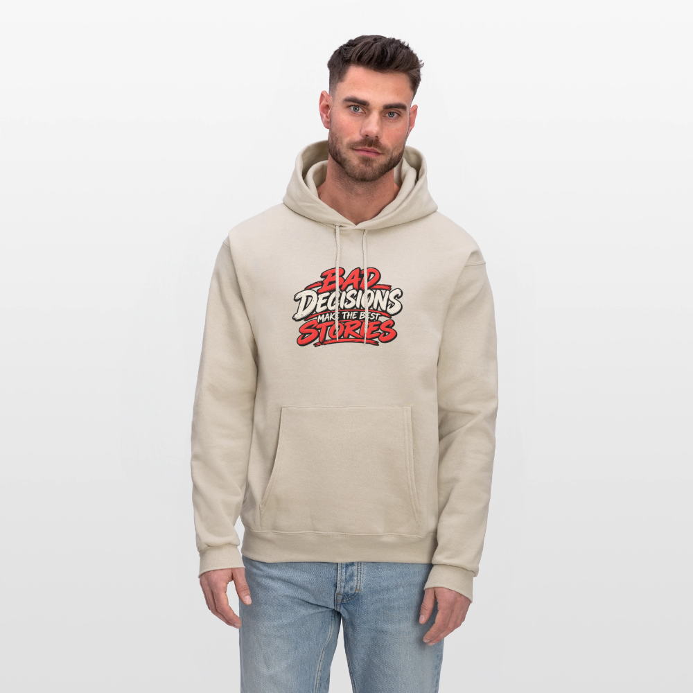 Bad Decisions Make the Best Stories Funny Hoodie Color: Navy