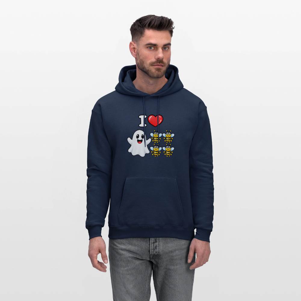 I Heart Boo Bees Hoodie – Funny Halloween Adult Humor - navy