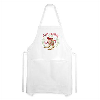 Merry Christmas Y'all Apron - white