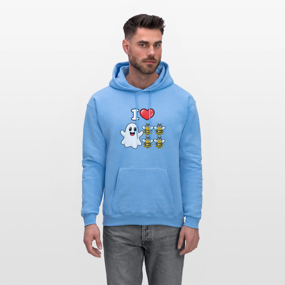 I Heart Boo Bees Hoodie – Funny Halloween Adult Humor - carolina blue