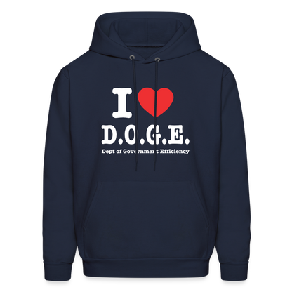 I Love DOGE (Dept of Government Efficiency) Hoodie - navy