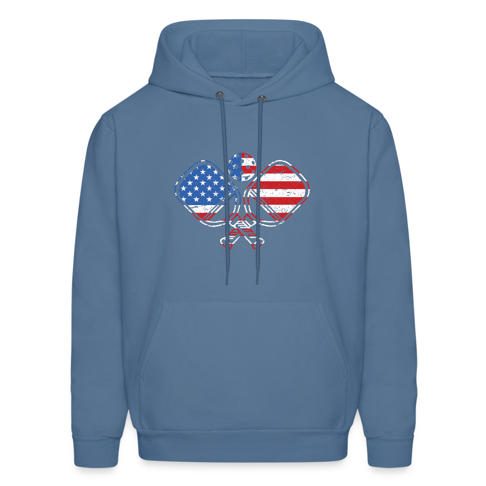 American Flag Pickleball Paddle Hoodie - denim blue