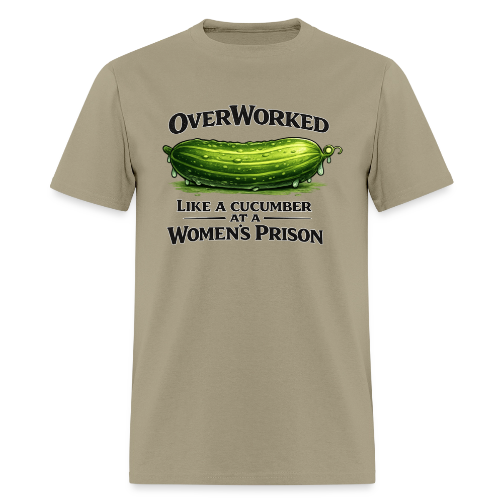 OverWorked Like a Cucumber Funny Adult Humor T-Shirt Color: White