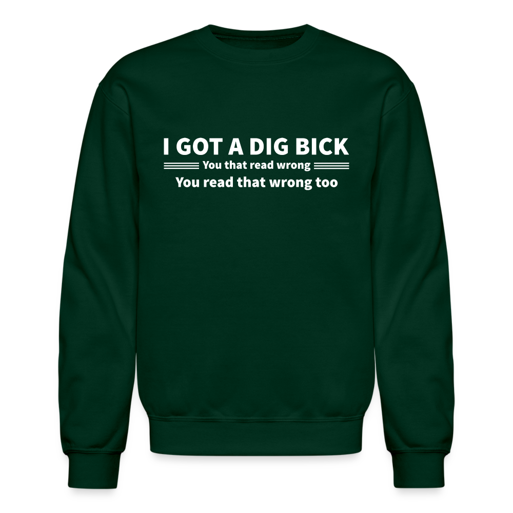 I Got a Dig Bick (You That Read Wrong) Sweatshirt - forest green