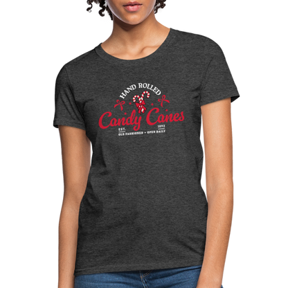 Hand Rolled Candy Canes Women's Contoured T-Shirt - heather black