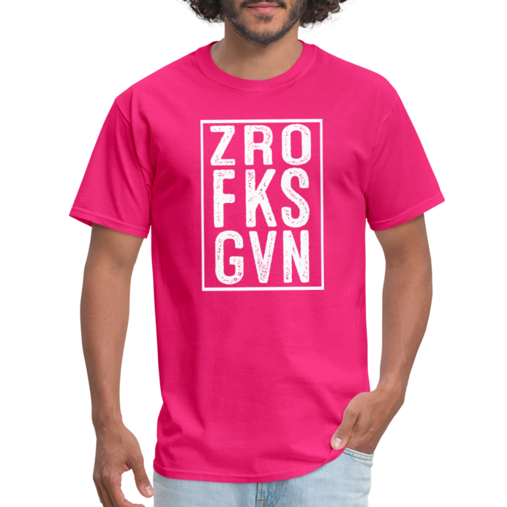 ZRO FKS GVN (Zero Fucks Given) T-Shirt - fuchsia