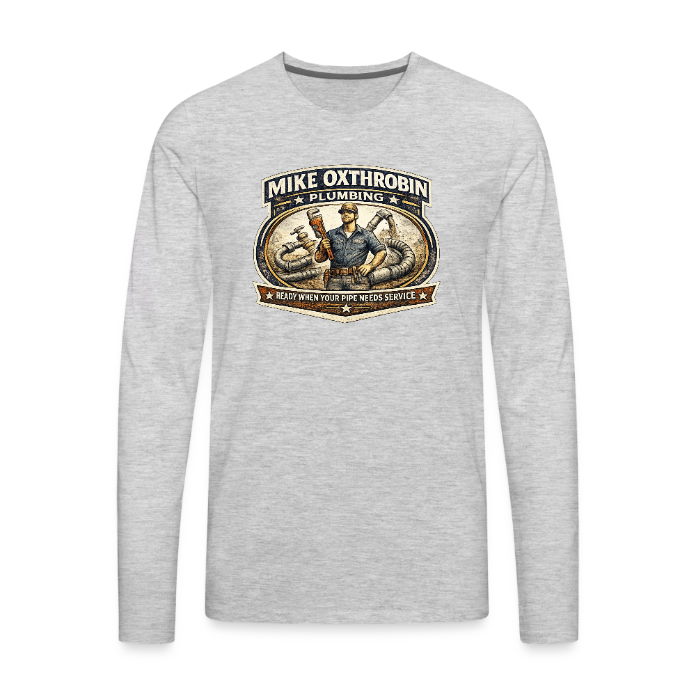 Mike Oxthrobin Plumbing Long Sleeve Funny Humor Shirt Color: white
