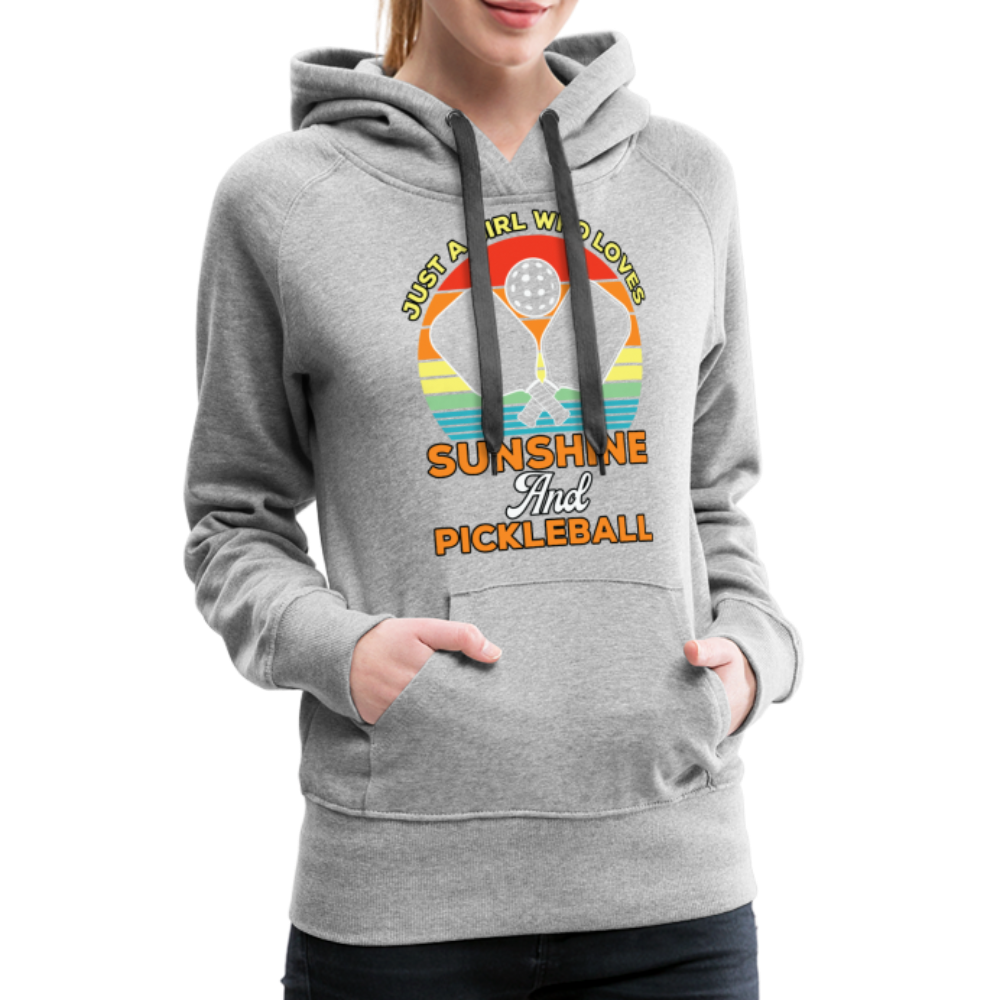 Just A Girl Who Loves Sunshine and Pickleball Premium Hoodie - heather grey