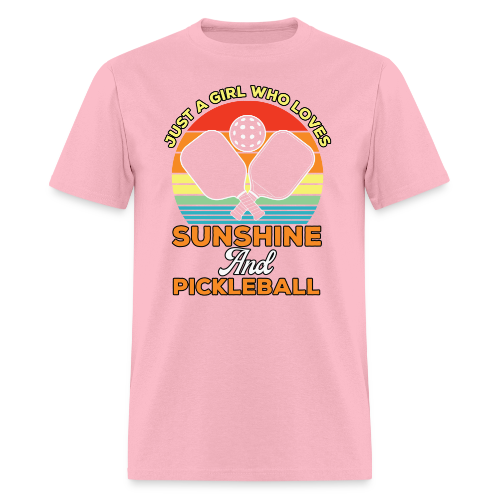 Just A Girl Who Loves Sunshine and Pickleball T-Shirt - pink