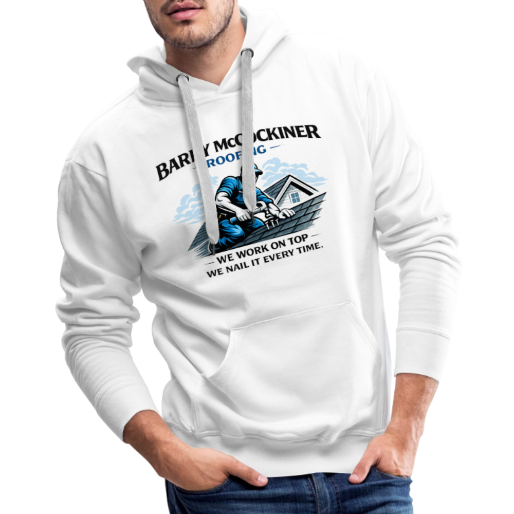 Barry McCockiner Roofing Funny Adult Hoodie - white