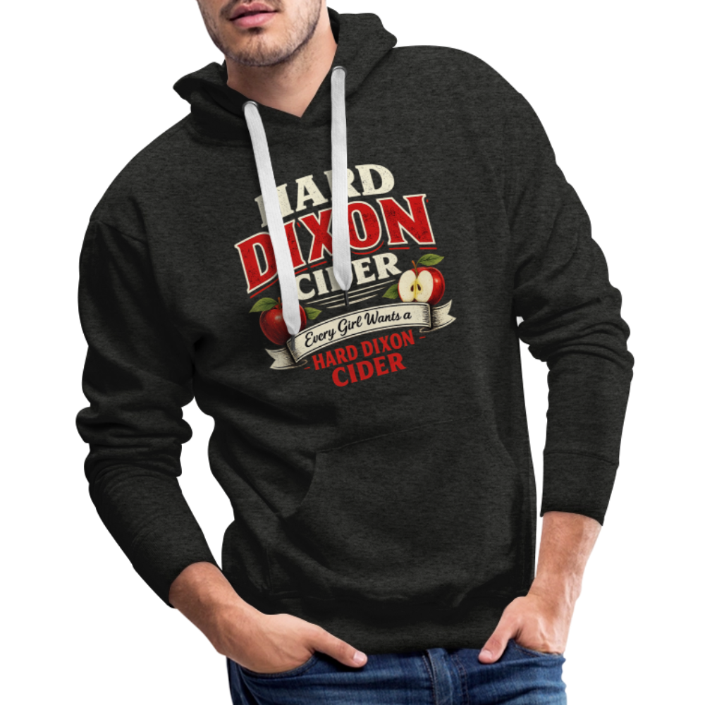 Hard Dixon Cider Funny Men’s Premium Hoodie - charcoal grey